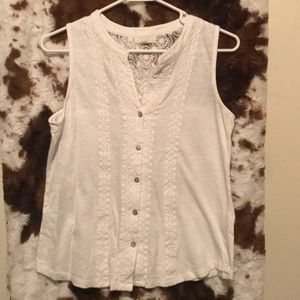 Woman’s medium white tank top with lace